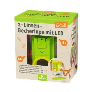 RECIPIENT AMB LUPA DE 2 LENTS AMB LED