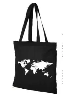 TOTE BAG THE WORLD BLACK