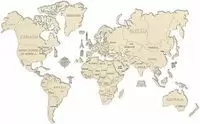 WOODEN WORLD MAP XL