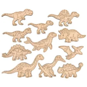 DINOSAURES DE FUSTA PER PINTAR + ROTULADORS