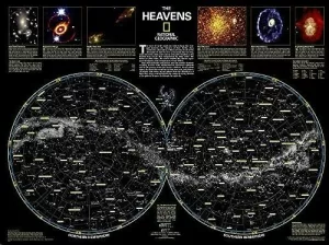 THE HEAVENS. STARS WALL MAP