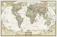 EXECUTIVE WORLD MAP POLITICAL ENLARGED PLASTIFICAT 185*122CM (NATIONAL GEOGRAPHIC)