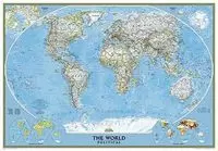 CLASSIC WORLD MAP POLITICAL, ENLARGED 175*122CM (POSTER NATIONAL GEOGRAPHIC)