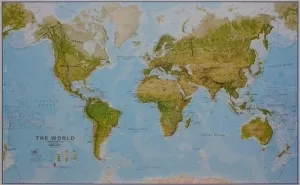 THE WORLD ENVIRONMENTAL POSTER FISIC 1:20.000.000 (MAPS INTERNATIONAL)