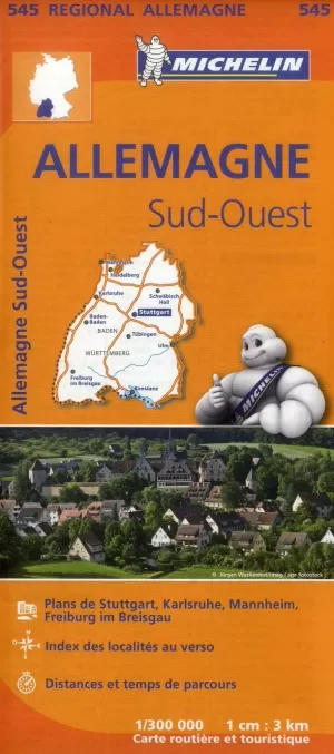 545 ALLEMAGNE SUD-OUEST 1:300.000 (REGIONAL MICHELIN)