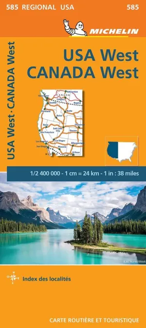 USA WEST,CANADA WEST 1:2.400,000 (MICHELIN 585)