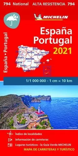 ESPAÑA PORTUGUAL 2022 1:1.000.000 (794 MAPA NATIONAL MICHELIN)
