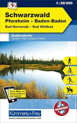 SCHWARZWALD. PFORZHEIM. BADEN-BADEN. SELVA NEGRA NORD. BLACK FOREST 1:35.000 (KUMMERLY)