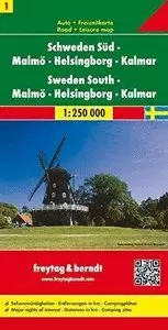 SUECIA SUD-MALMO, HELSINGBORG, KALMAR 1:250.000 (1-F&B)