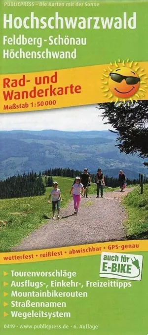 HOCHSCHWARZWALD, FELBERG, SCHÖNAU, HÖCHENSCHWAND, TODTNAU. SUD SELVA NEGRA 1:50.000