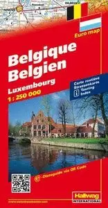 BELGIQUE, BELGIEN, LUXEMBOURG 1:250.000 (MAP HALLWAG)