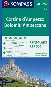 CORTINA D'AMPEZZO-DOLOMITI 1:25.000 (617-KOMPASS)