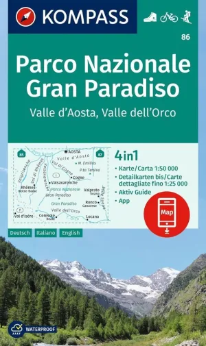 PARCO NAZIONALE GRAN PARADISO VALL AOSTA 1:50.000 (86 KOMPASS)