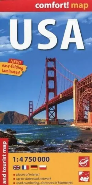 USA 1:4.750.000 MAPA PLASTIFICADO