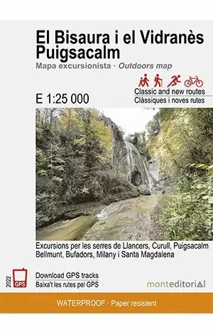 EL BISAURA I EL VIDRANÈS PUIGSACALM 1:25.000 (MAPA  MONTEDITORIAL)
