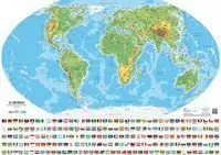 MAPA FISICO MUNDO MINI MURAL PLASTIFICADO