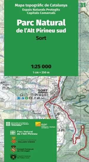 PARC NATURAL DE L'ALT PIRINEU SUD 1:25.000 (31 MAPA ICGC)