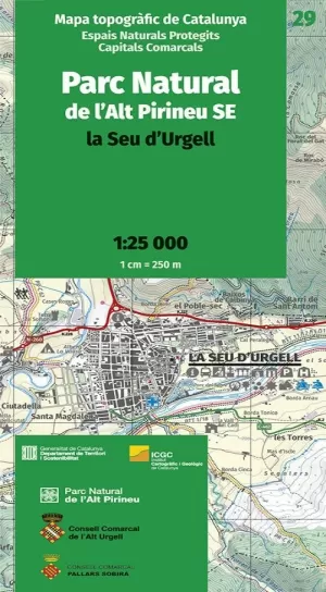 PARC NATURAL DE  ALT PIRINEU SE, LA SEU D'URGELL 1:25.000 (29 MAPA ICG)