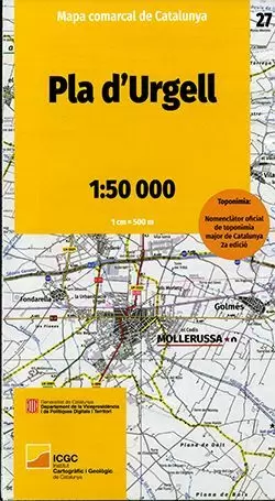 PLA D'URGELL. MAPA COMARCAL ICGC  27 (1:50.000)