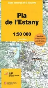MAPA COMARCAL 1:50.000 PLA DE L'ESTANY (28-ICC)