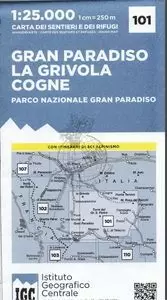 GRAN PARADISO, LA GRIVOLA, COGNE 1:25.000 (101 MAPA IGC)