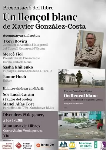 Presentem 'Un llençol blanc. Dietari poètic frustrat de la guerra a Ucraïna', de Xavier Gonzàlez-Costa!